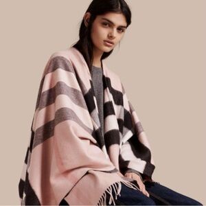 Burberry Poncho Cape Pink Nova Check $2200 Retail